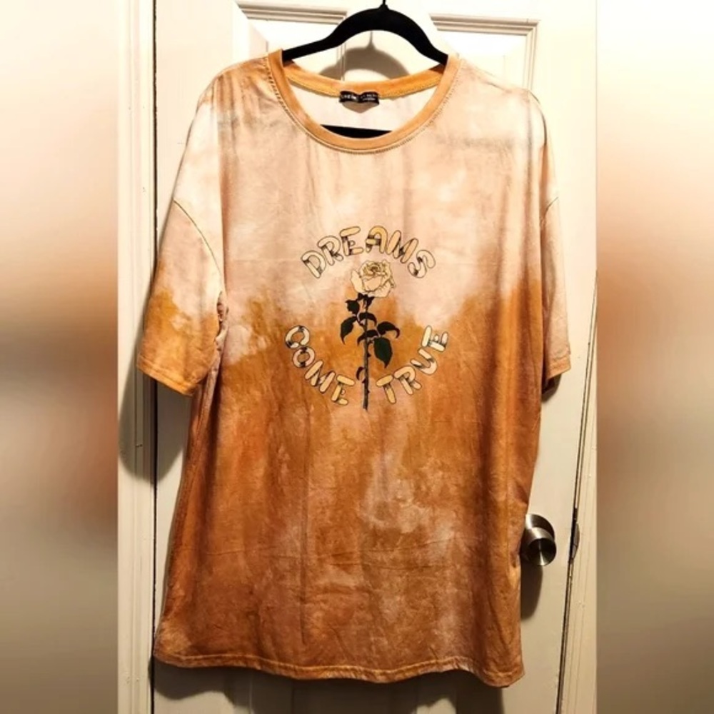 Orange Tie-Dye Graphic T-Shirt